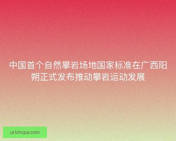 中国首个自然攀岩场地国家标准在广西阳朔正式发布推动攀岩运动发展