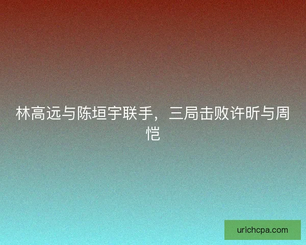 林高远与陈垣宇联手，三局击败许昕与周恺