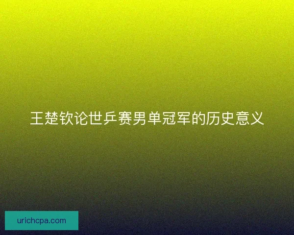 王楚钦论世乒赛男单冠军的历史意义